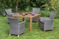 MX Gartenmöbel Toskana Set 9tlg. grau Tisch 110x110cm